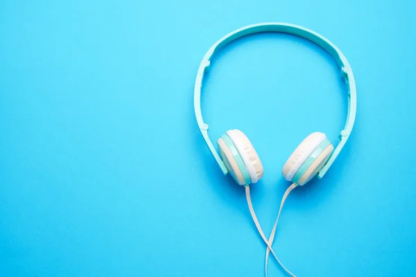 Gambar headphone putih untuk musik dari atas — Stok Foto