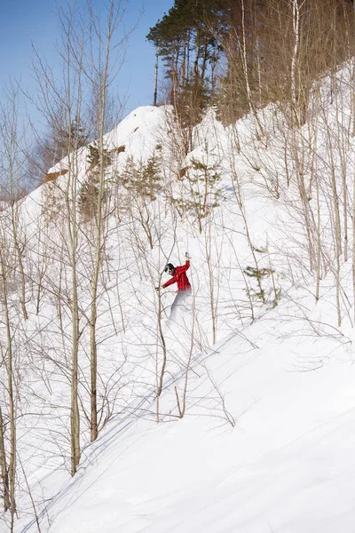 Obraz człowieka, jazda konna, snowboard — Zdjęcie stockowe