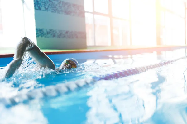 Image Side Sports Man Swimming Pool Workout — Stock Photo, Image