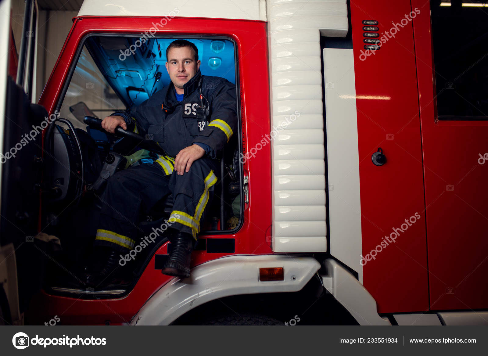 sit on fire truck