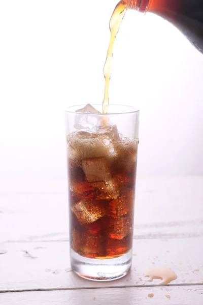 Coke Poured Glass — Stock Photo, Image