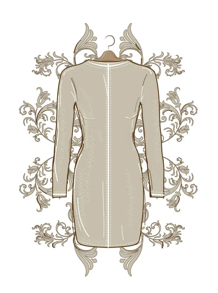 Vestido Moda Con Diseño Ofloral Traje Moda — Vector de stock