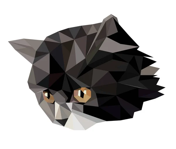 Gato vectorial en estilo polígono . — Vector de stock