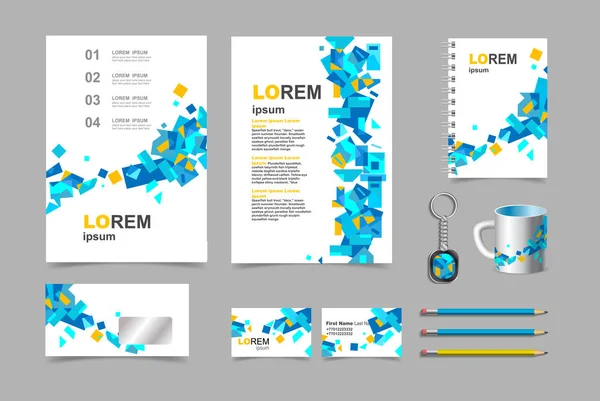 Apresentação Negócios Conjunto Modelos Elementos Infográficos Relatório Anual Design Brochura —  Vetores de Stock