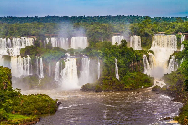 Kilka Wodospadów Wodospady Iguazu Argentyna — Zdjęcie stockowe