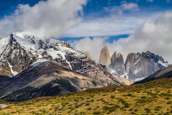 Híres Sziklák Torres Torres Del Paine Nemzeti Park Chile — Stock Fotó