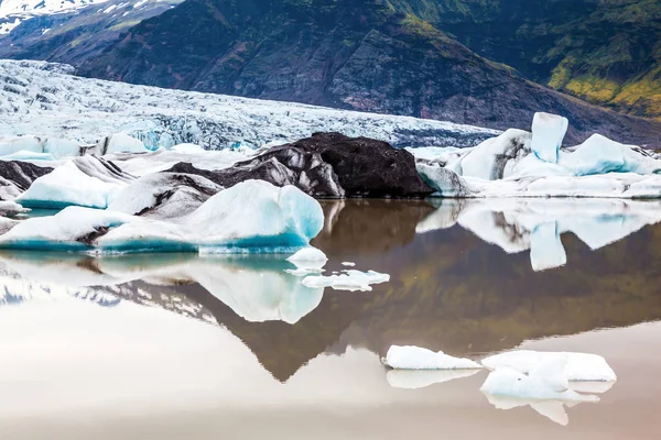 Planchers Glace Surface Eau Lagune Glace Islande — Photo