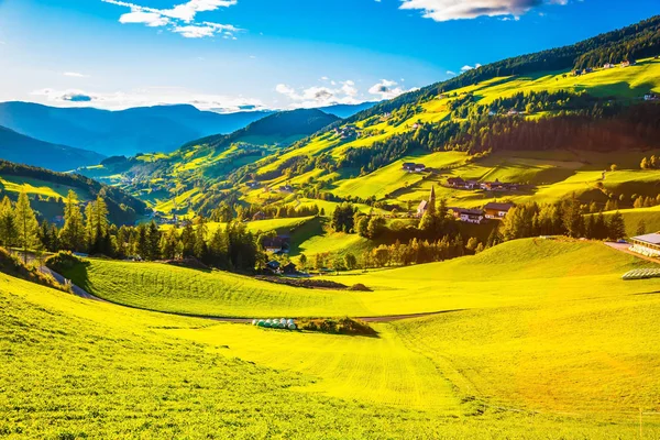 Otoño Cálido Dolomitas Val Funes Italia — Foto de Stock