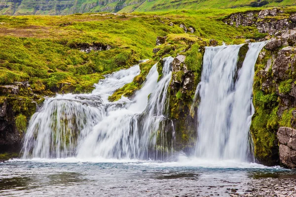 Fuße Des Kirkjoufell Wasserfalls Kirkjoufellfoss Island — Stockfoto