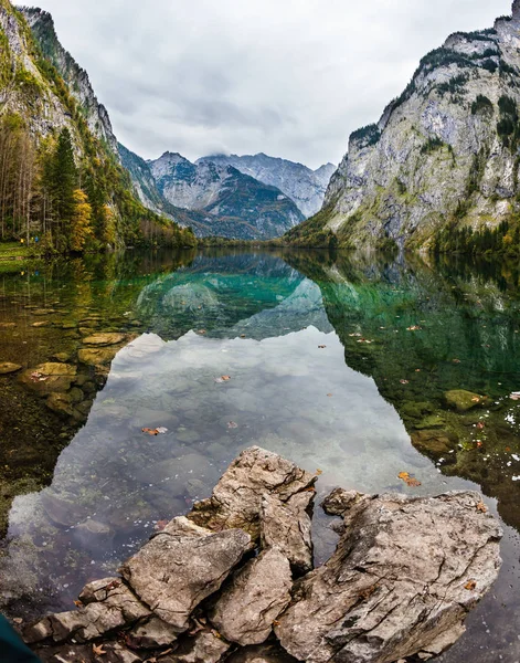 Efectos Iluminación Únicos Lago Obersee Alpes Bávaros Alemania — Foto de Stock