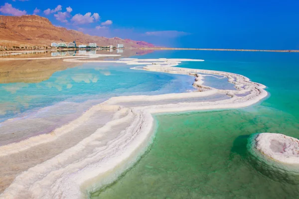 Buharlaştırılmış Tuz Dead Sea Srail Fantastik Desenler Oluşturma — Stok fotoğraf