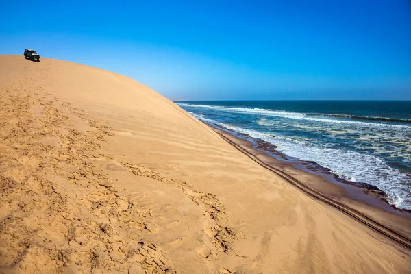 Ocean Surf Med Skummande Vågor Atlantkusten Walvis Bay Namibia Söder — Stockfoto