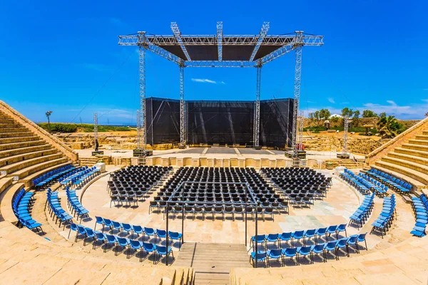 Csodálatos Táj Jelenleg Fel Van Szerelve Legrégebbi Római Amfiteátrum Izraelben — Stock Fotó