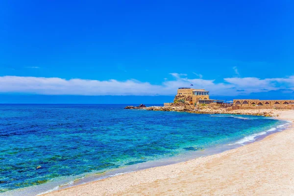Port Króla Heroda Starożytnych Caesarea Przywróconej Nasyp — Zdjęcie stockowe