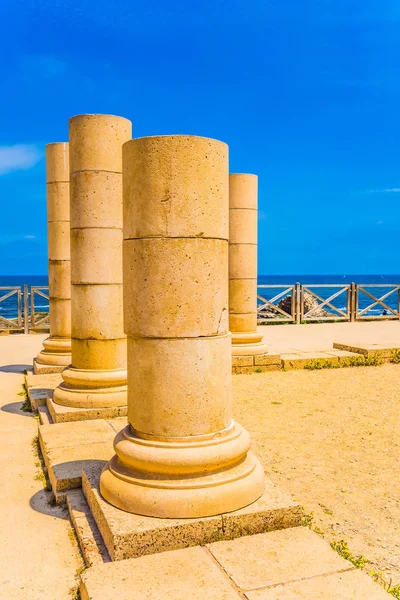 Caesarea Srail Doğal Parçası Akdeniz Sahilinde Çar Herod Döneme Ait — Stok fotoğraf