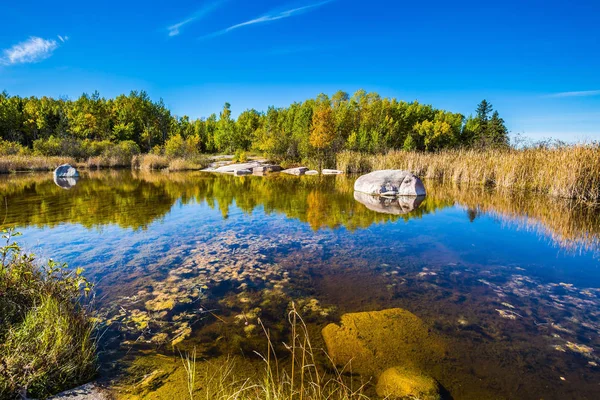 Giornata Calda Silenziosa Old Pinawa Dam Provincial Heritage Park Erba — Foto Stock