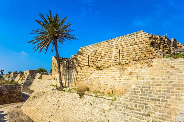 国家公园 凯撒利亚保护区 在希律王时期竖立起了防护墙 — 图库照片