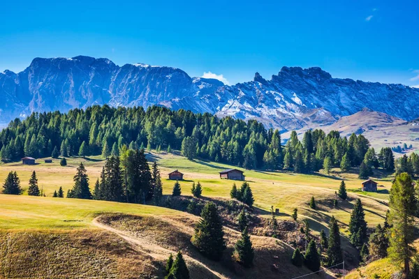 Güzel Sahne Dolomites Içinde Alpler Siusi Doğal Peyzaj Yürüyüş Eko — Stok fotoğraf
