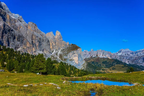 Southern Limestone Alps Majestic White Gray Rocks Italian Dolomites Small — Stock Photo, Image