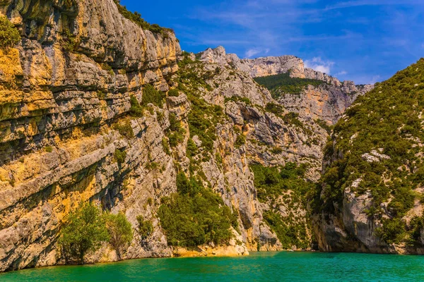 Fascinante Viaje Través Aguas Azules Del Río Verdon Alpes Provenza —  Fotos de Stock