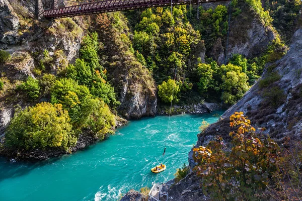 South Island Yeni Zelanda Yolculuk Dağ Gorge Pitoresk Nehirde Cazibe - Stok İmaj