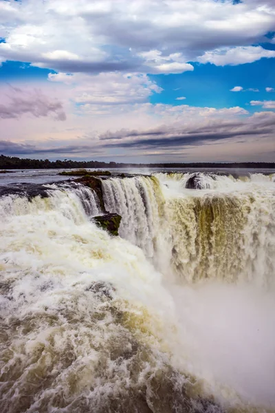 Στο Λαιμό Του Διαβόλου Γκαργκάντα Del Diablo Μεγαλοπρεπείς Καταρράκτες Iguazu — Φωτογραφία Αρχείου