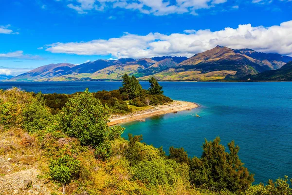 Huge Picturesque Lake Havea Turquoise Water Exotic Journey South Island — Stock Photo, Image