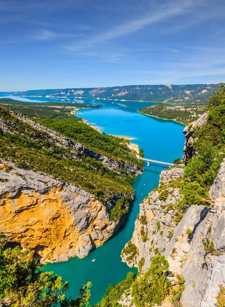 Řeka Verdon Tekoucí Podél Spodní Části Kaňonu — Stock fotografie