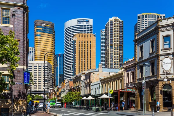 Gatan Och Moderna Kontorsbyggnader Sydney City — Stockfoto