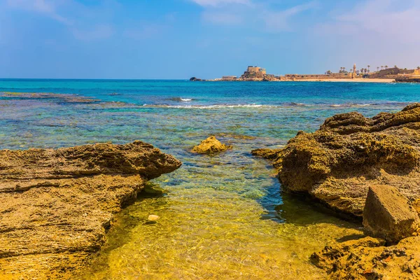 Antik Kenti Deniz Kalıntıları Eski Kale Sur Kalıntıları Sular Altında — Stok fotoğraf