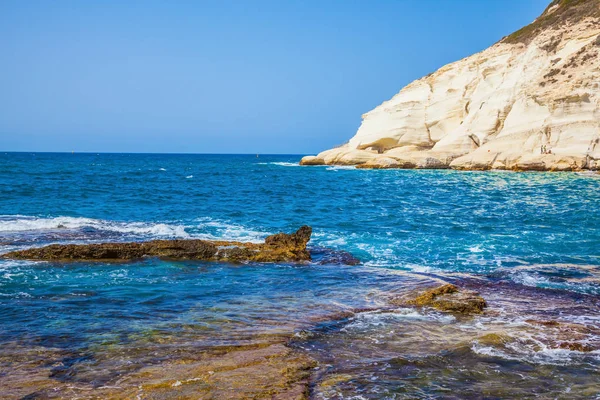 Norra Israel Grottor Rosh Nikra Medelhavskusten Geologiska Fenomen Gränsen Till — Stockfoto