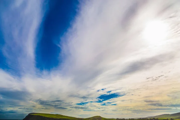 Cirrostratus Cllouds Formas Fantasiosas Céu Azul Austrália Viagem Aos Confins — Fotografia de Stock