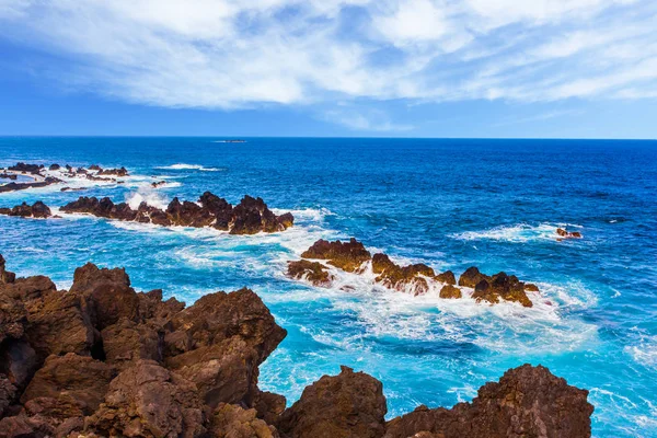 Concept Tourisme Exotique Écologique Rochers Belle Côte Atlantique Île Volcanique — Photo