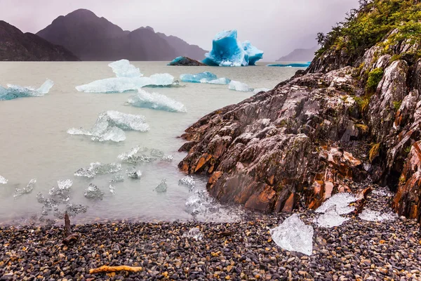 Cile Parco Nazionale Torres Del Paine Lago Gray Febbraio Gli — Foto Stock