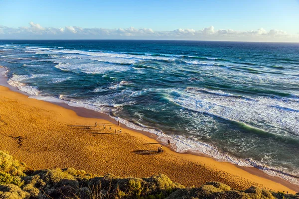 Poderoso Surf Oceânico Pôr Sol Teep Costa Oceânica Rochosa Austrália — Fotografia de Stock