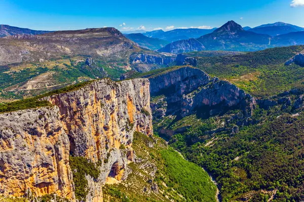 Malebné Srázu Francouzských Alpách Cesta Nejkrásnější Kaňon Evropě Verdon Koncept — Stock fotografie