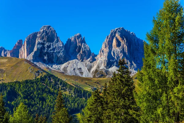 Most Picturesque Route Italian Dolomites Southern Limestone Alps Coniferous Forests — Stock Photo, Image