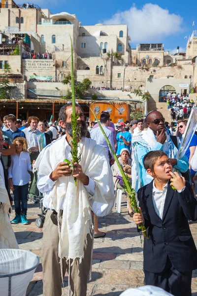 Jerozolima Izrael Października 2014 Teren Przed Zachodniej Ścianie Świątyni Wypełnione — Zdjęcie stockowe