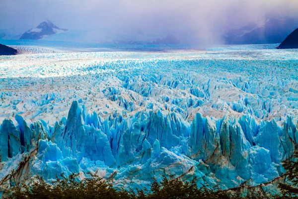 Céu Nublado Cobre Horizonte Geleira Espetacular Perito Moreno Parte Argentina — Fotografia de Stock