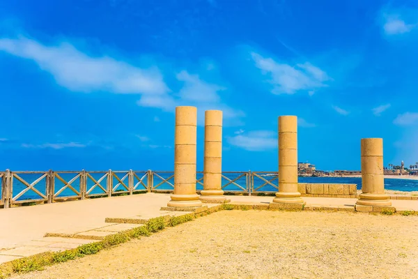 Parte Cênica Caesarea Park Israel Restos Colunas Antigas Período Czar — Fotografia de Stock