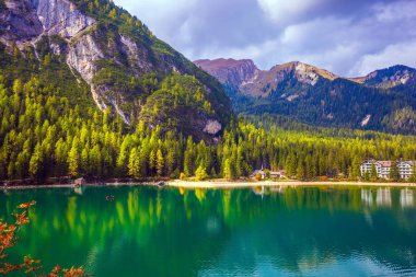 Dağ ve orman su yansıtır