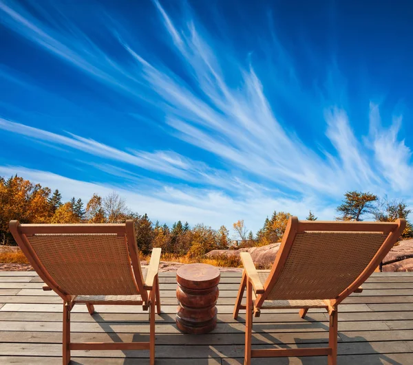 Cirrus clouds in the autumn sky — Stock Photo, Image