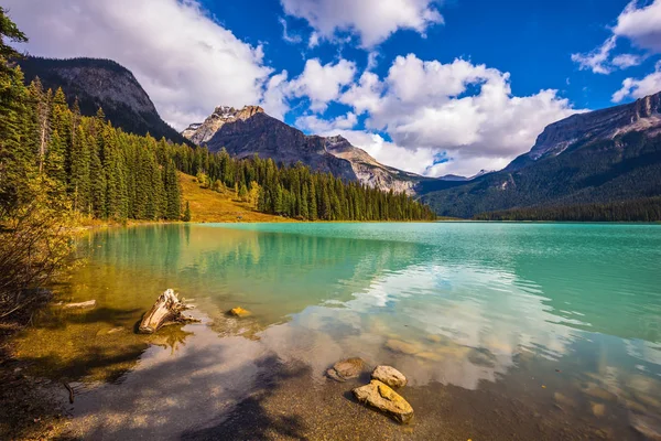 L'eau dans les montagnes boisées — Photo