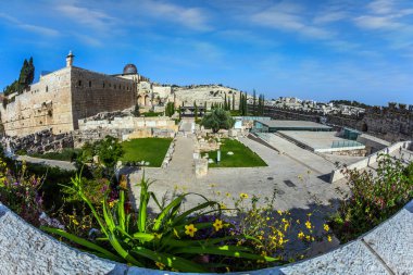 The walls of ancient Jerusalem  clipart