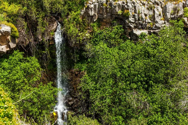 Cachoeira pitoresca no desfiladeiro basalto — Fotografia de Stock