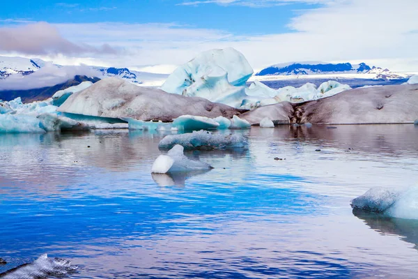 Islandia Concepto Eco Norte Foto Turismo Extraños Icebergs Témpanos Hielo — Foto de Stock