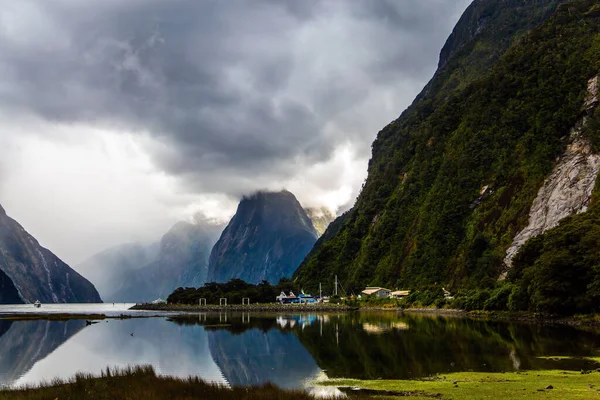 Tierra Hobbits Duendes Nueva Zelanda Nubes Tormenta Cubren Cielo Sobre — Foto de Stock