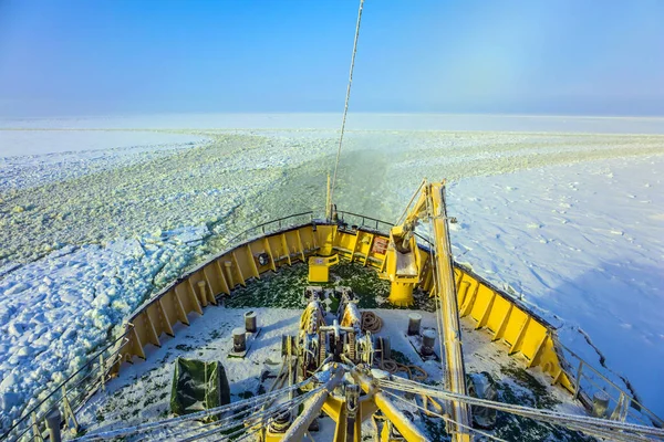 Lappland Unvergesslicher Ausflug Zur Arktischen Touristenkreuzfahrt Auf Dem Meereseisboden Hinter — Stockfoto