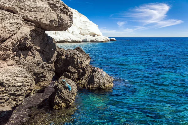 Skalnatá Laguna Křídových Hor Grottoes Rosh Nikra Geologická Formace Severním — Stock fotografie