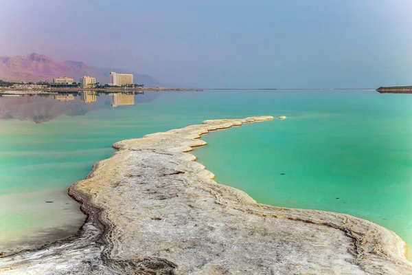 Early Morning Resorts Dead Sea Israel Azure Sea Water Full — Stock Photo, Image